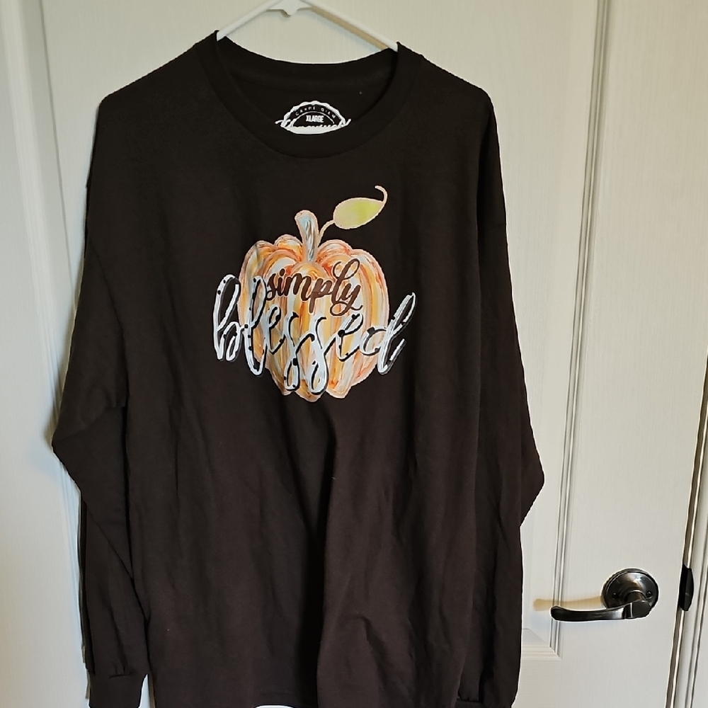 Simply Blessed Black Long Sleeve Tee